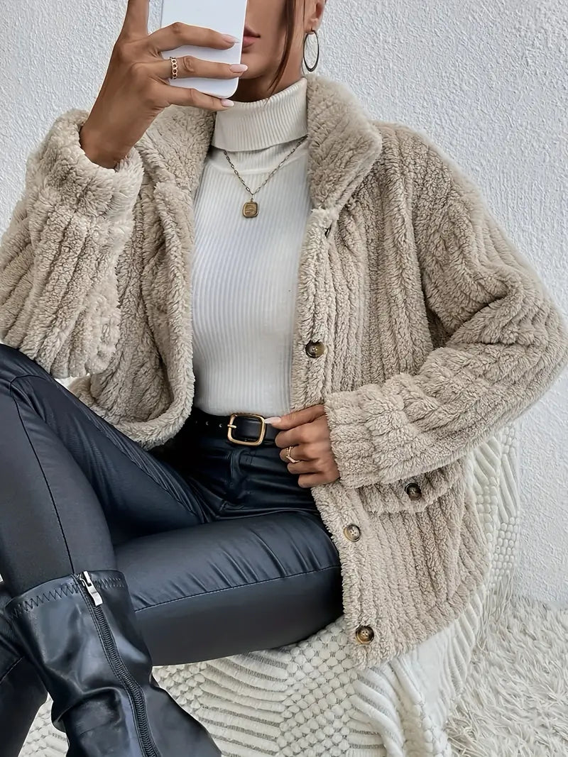 Nova Cardigan | Dobbelt-Sidet Fløjl Knap Cardigan