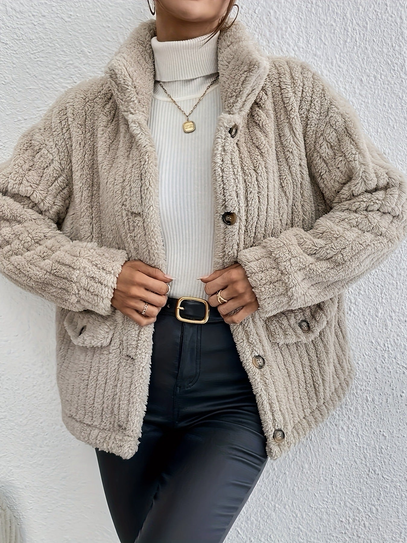 Nova Cardigan | Dobbelt-Sidet Fløjl Knap Cardigan